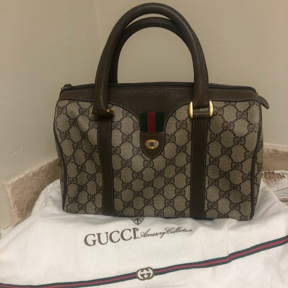 Authentic GUCCI Supreme Sherry Monogram Satchel